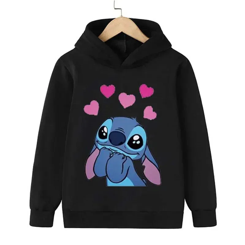 New 2024 Stitch hoodie for children aged 3-15, sporty and fashionable casual clothing, boys and girls hoodies, beautiful