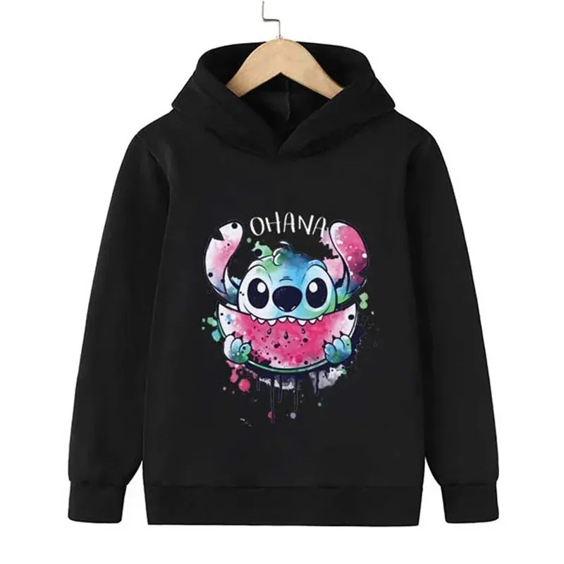 New 2024 Stitch hoodie for children aged 3-15, sporty and fashionable casual clothing, boys and girls hoodies, beautiful