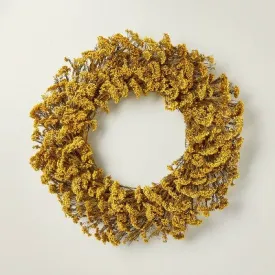 New - 21" Preserved Golden Rice Flower Fall Wreath - Hearth & Hand with Magnolia