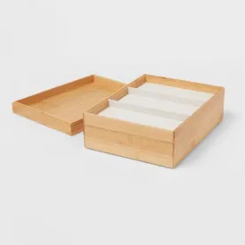 New - 9" x 12" Stackable Bamboo Accessory Tray Set with Lid - Brightroom