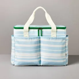 New - Hearth & Hand with Magnolia 26QT/36-Can Cooler Bag Soft Sided, Blue Stripes