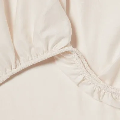 New - Queen Cotton Blend Sateen Sheet Set Ivory - Room Essentials