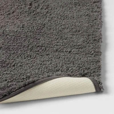 Open Box - 24"x60" Spa Plush Bath Rug Dark Gray - Threshold