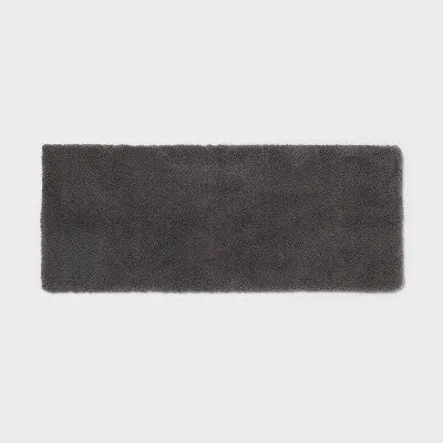 Open Box - 24"x60" Spa Plush Bath Rug Dark Gray - Threshold