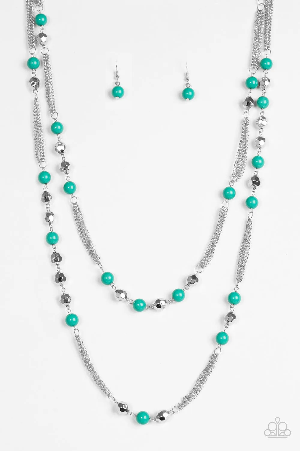 Open Door Jewelry - Beautifully Bodacious - Green Necklace - Paparazzi Accessories