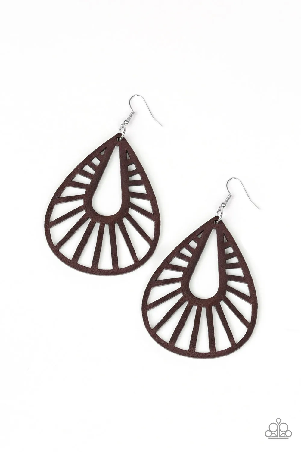 Open Door Jewelry - Coachella Chill - Brown Earrings - Paparazzi Accessories