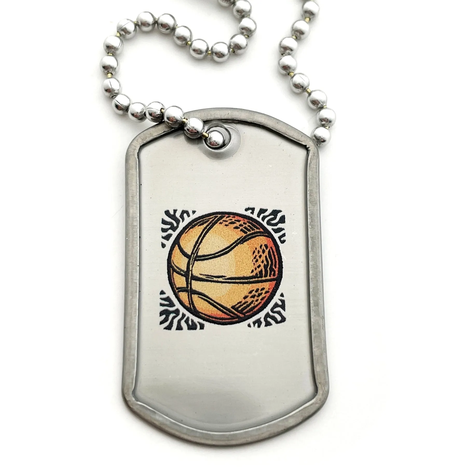 Phil 4:13 Basketball Dog Tag Necklace