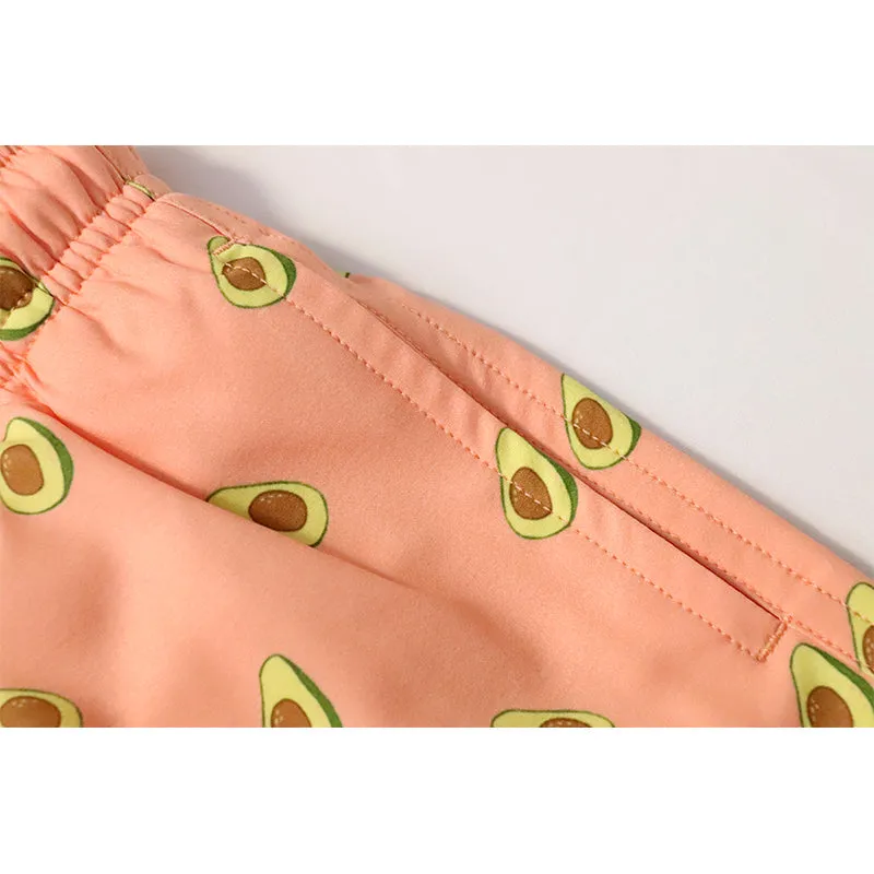 Pink Avocado - Kids Swim Trunks