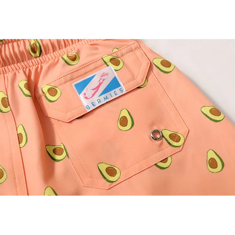 Pink Avocado - Kids Swim Trunks