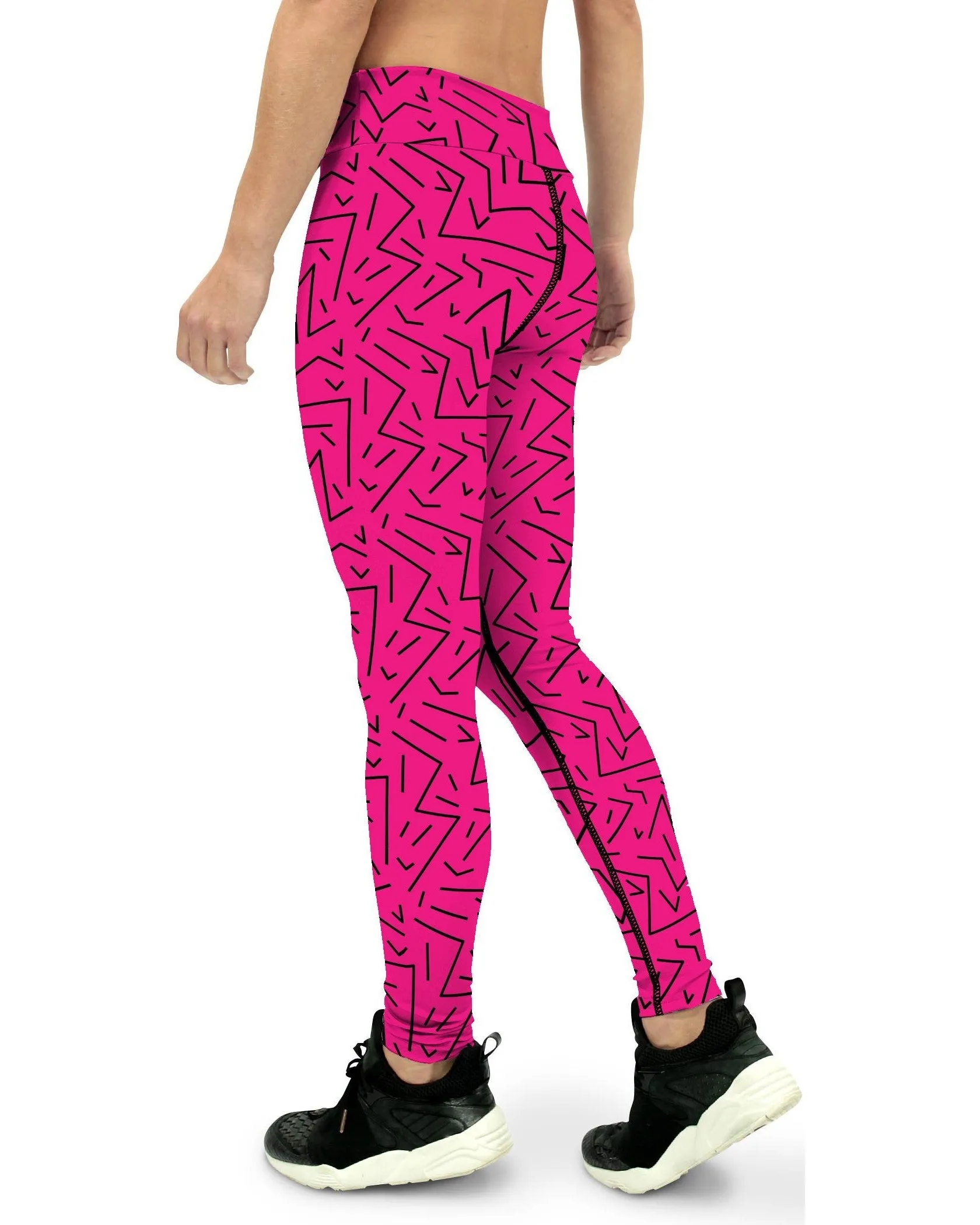 Pink Black Line Yoga Pants