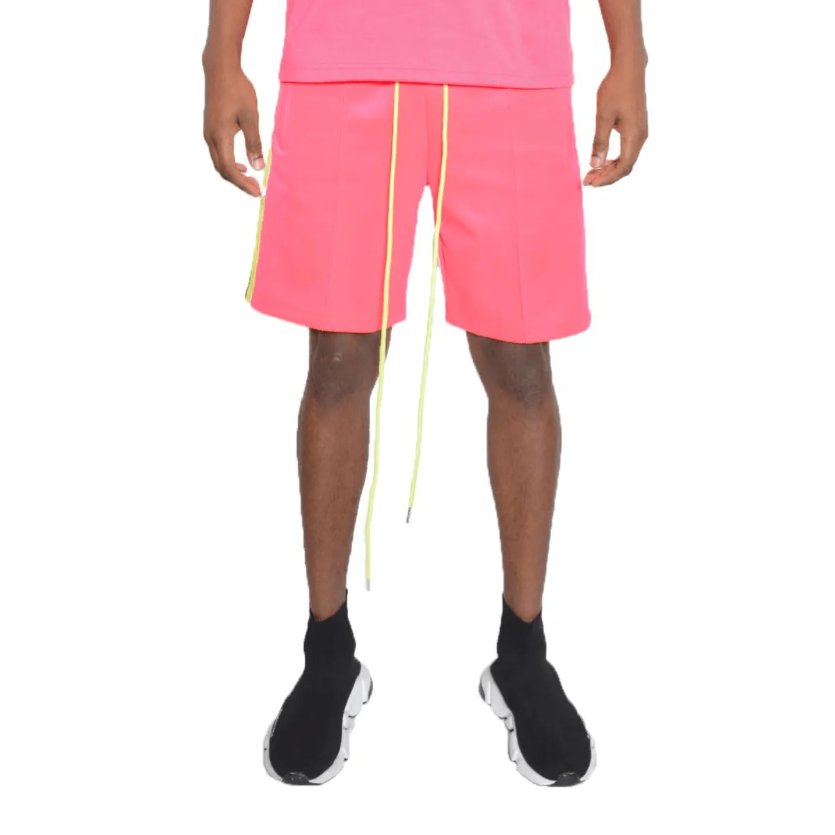 Pink Striped Tape Shorts