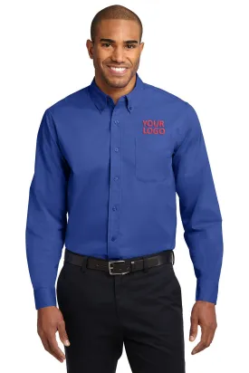 Port Authority Tall Custom Easy Care Shirts, Royal/ Classic Navy