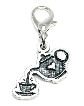 Pouring Tea Kettle Engraved Zipper Pull