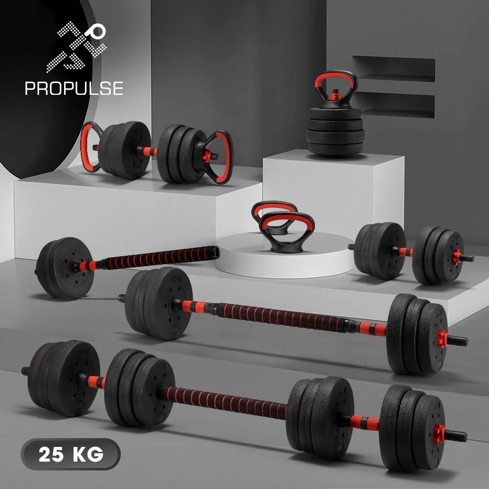 ProPulse 25KG Adjustable Dumbbell Barbell Set Home Gym Weights Exercise