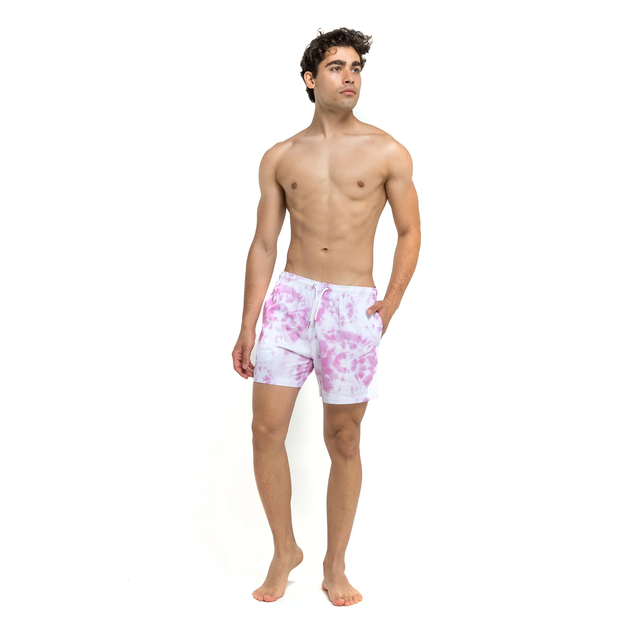 Purple Tie Dye - 5" Swim Trunks