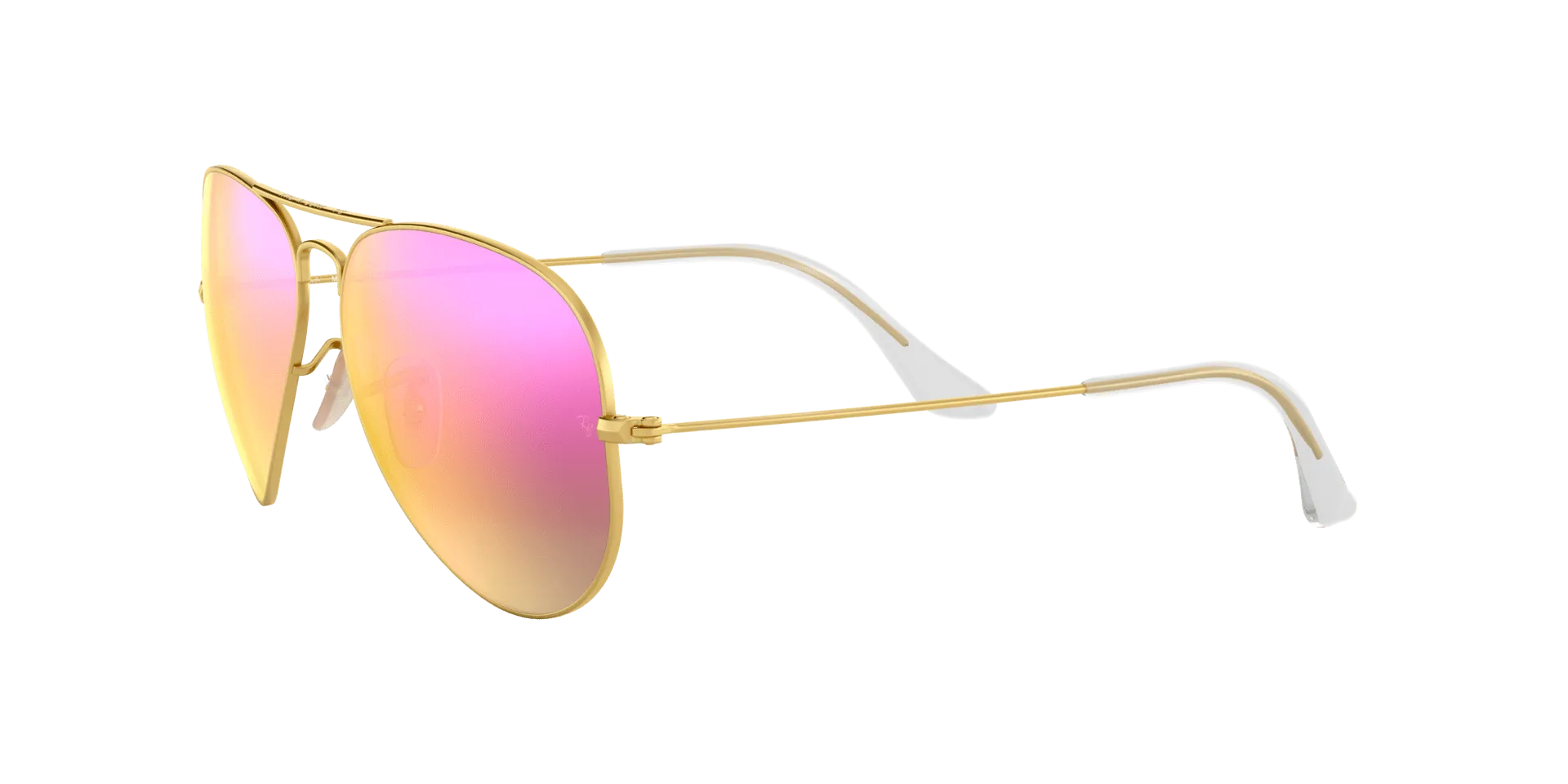 RAY BAN AVIATOR LARGE METAL GOLD | CYCLAMEN MIRROR