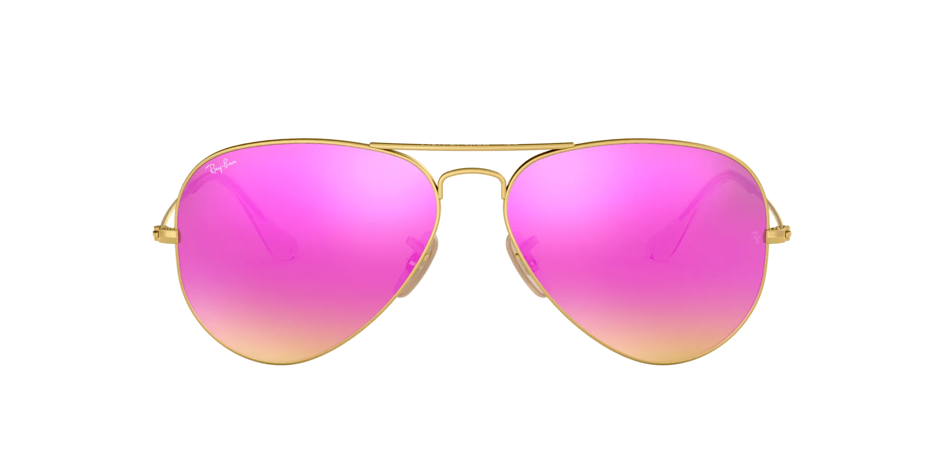 RAY BAN AVIATOR LARGE METAL GOLD | CYCLAMEN MIRROR