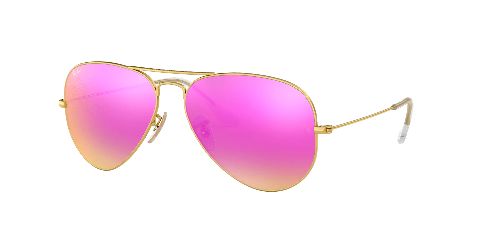 RAY BAN AVIATOR LARGE METAL GOLD | CYCLAMEN MIRROR