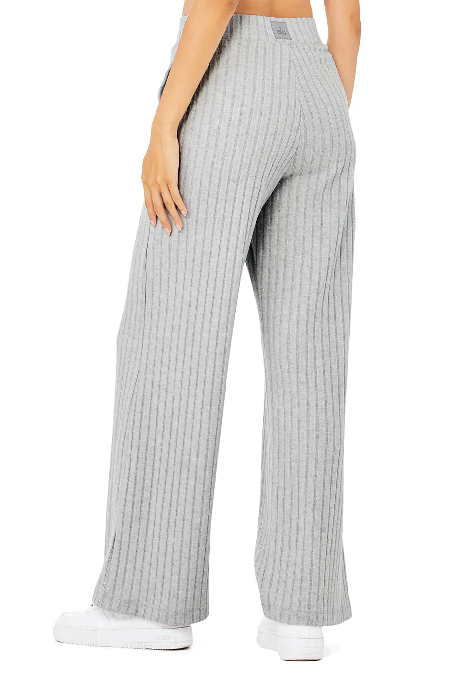 Ribbed Take Comfort Wide Leg Pant - Athletic Heather Grey