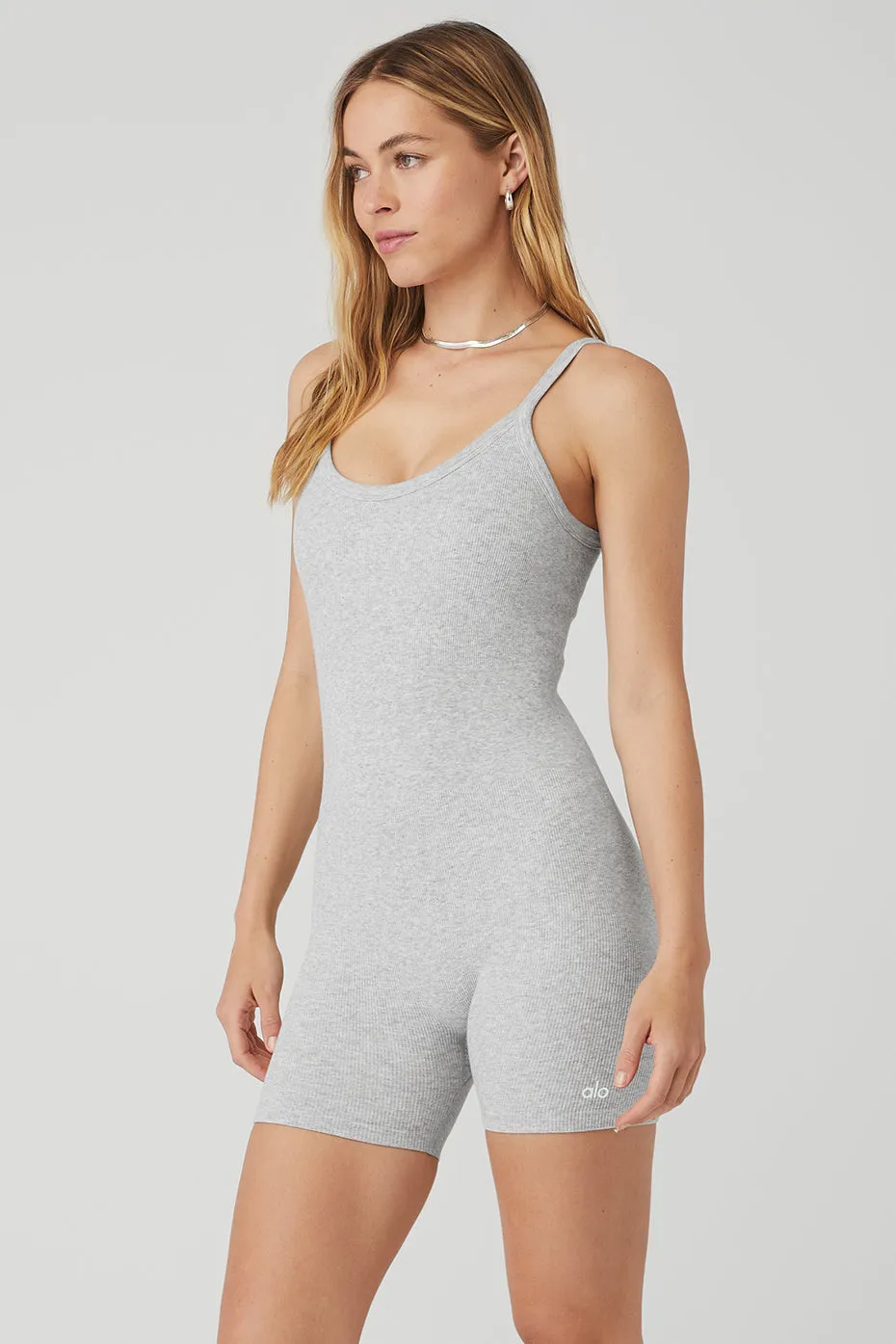 Seamless Ribbed Mellow Onesie - Athletic Heather Grey