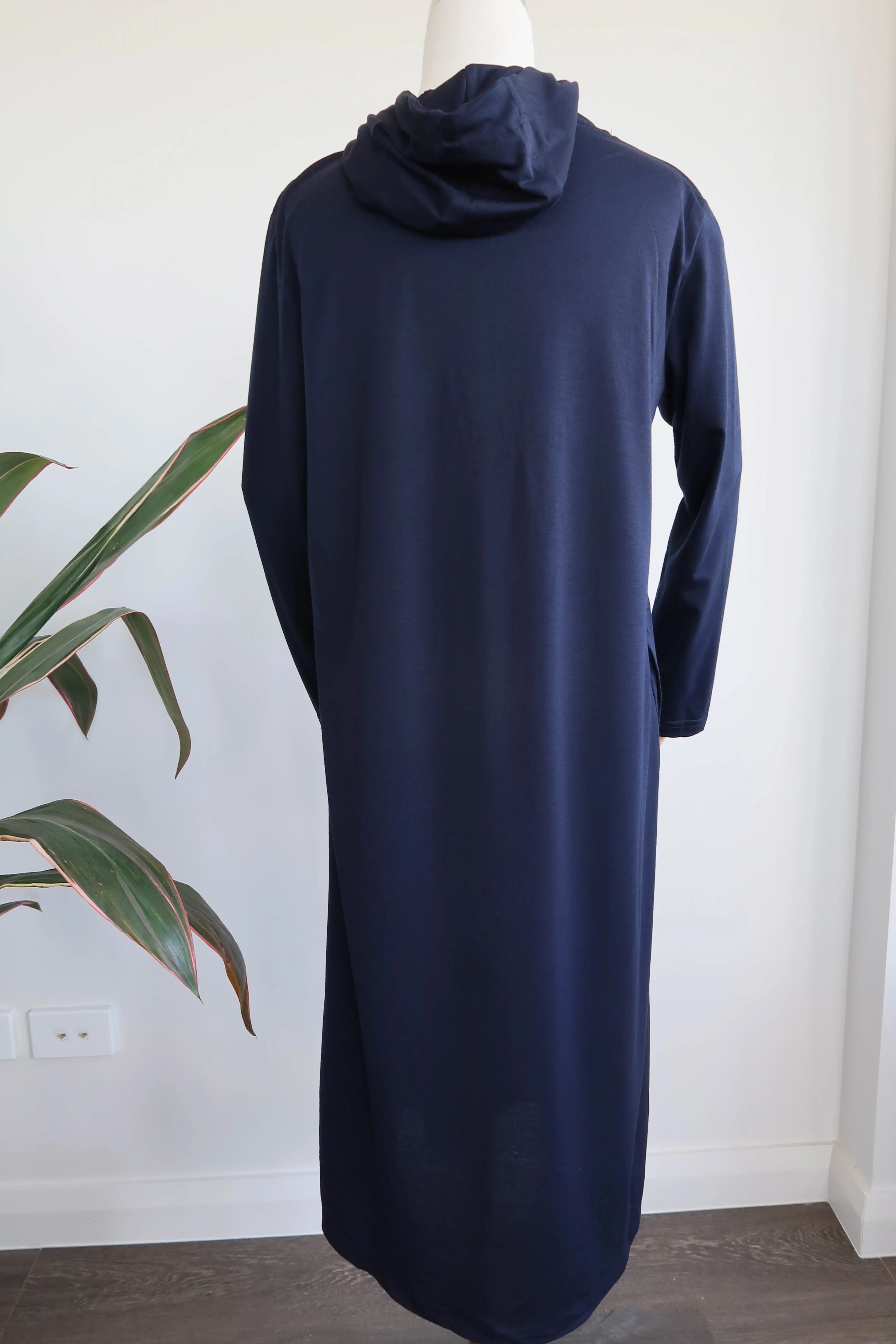 Silk Cotton Lounge Wear- Grey/Navy