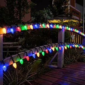 Solar Outdoor Christmas Strawberry String Lights