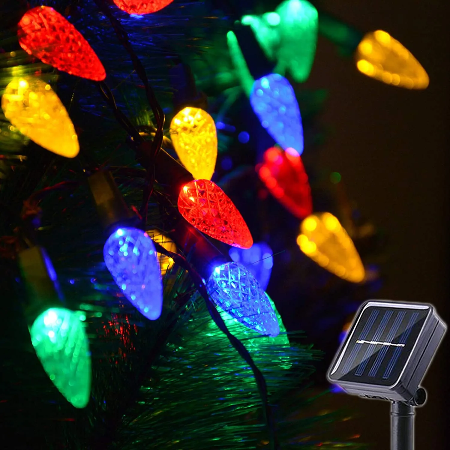 Solar Outdoor Christmas Strawberry String Lights