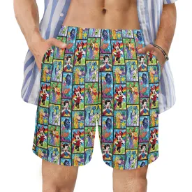 Stained Glass Characters Men's Swim Trunks Swimsuit