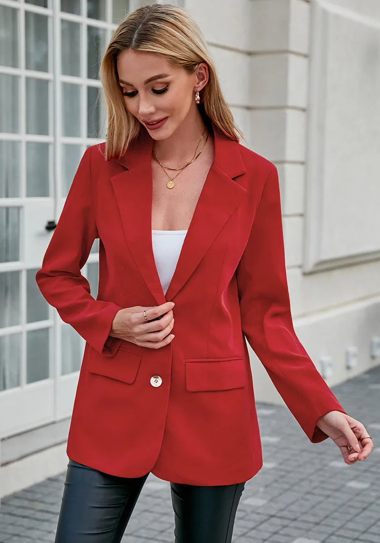 Tomato Women's Classic Twill Loose Fit Business Casual Blazer