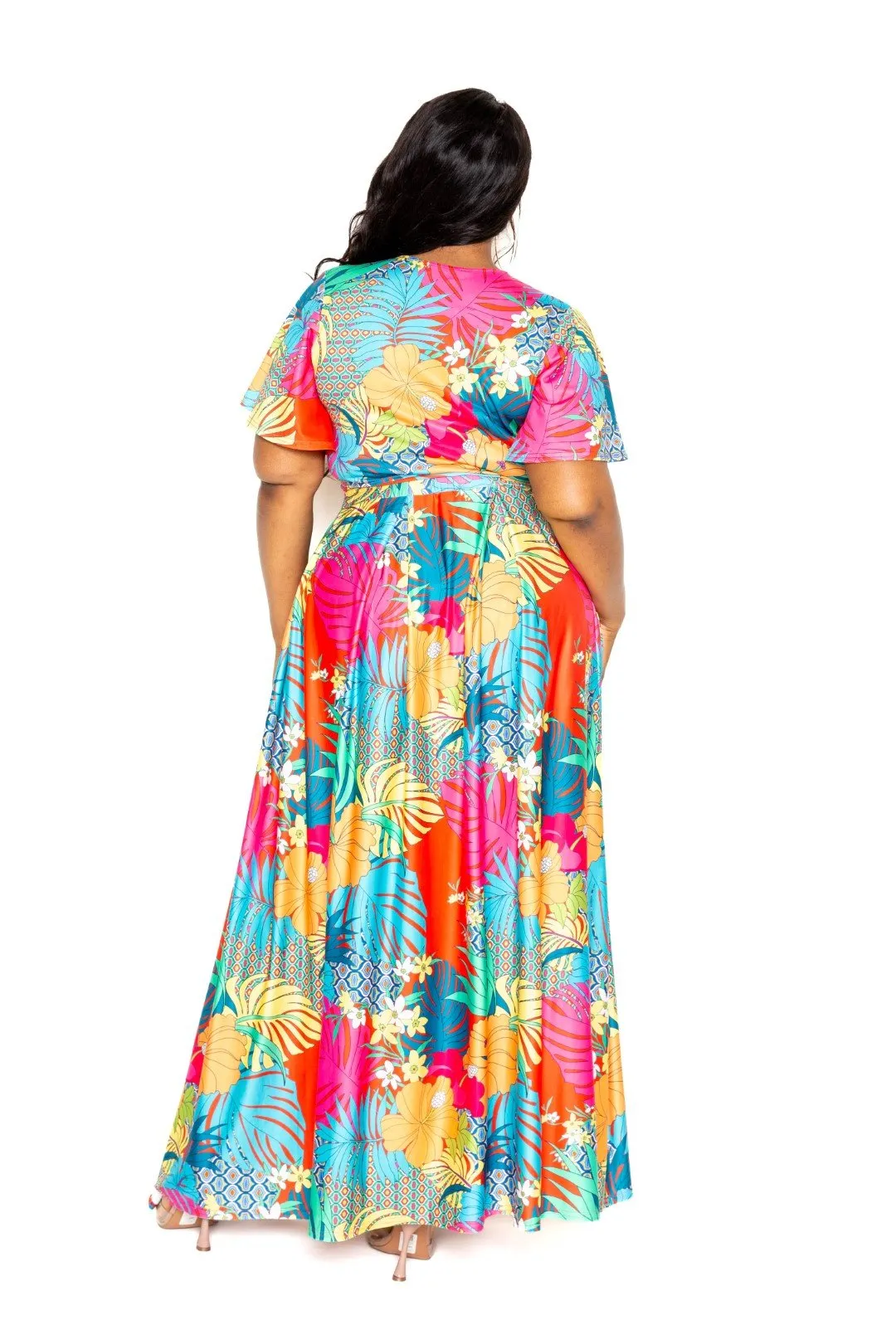 Tropical Floral Maxi Skirt & Top Set