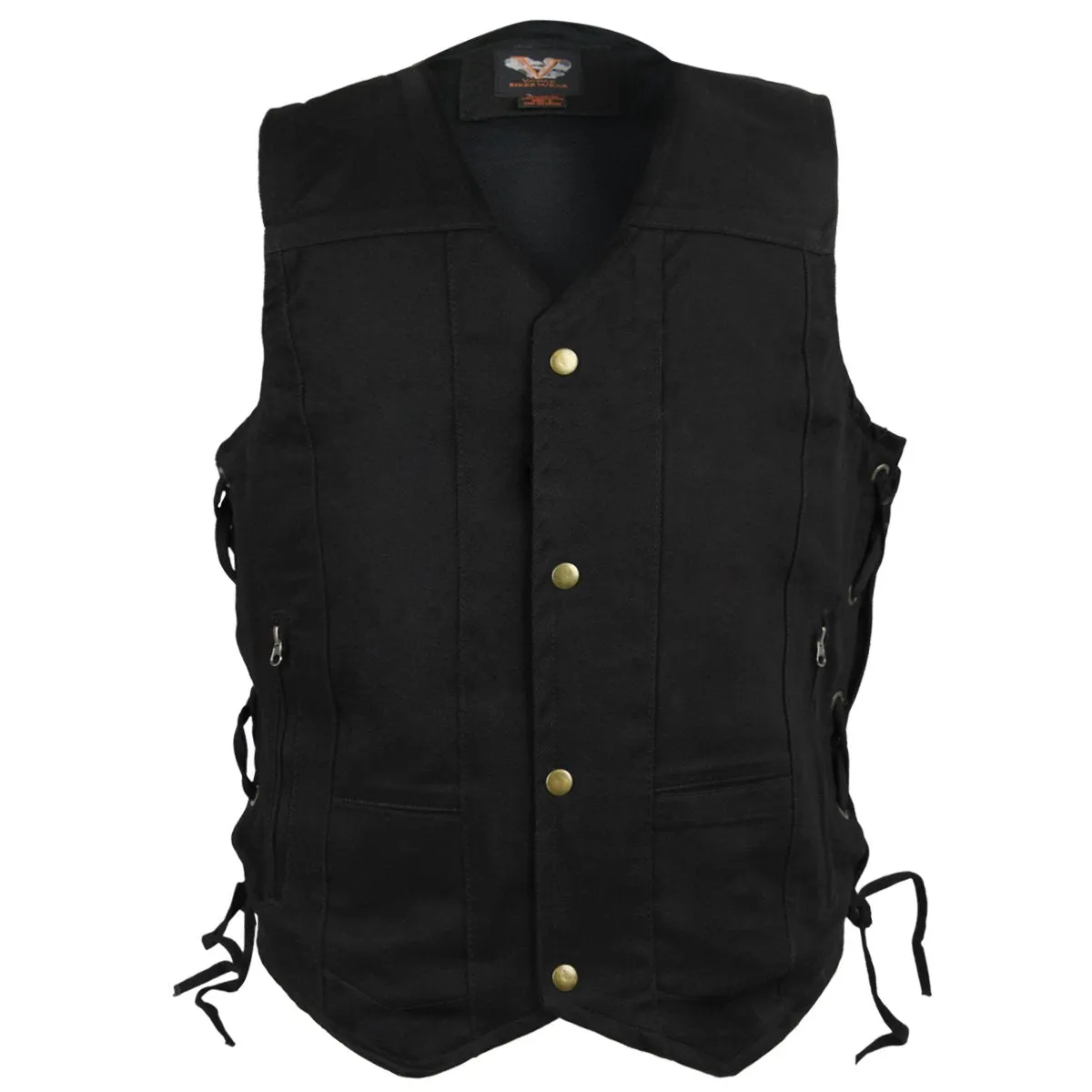 VB915BK & VB915BL Denim Ten Pocket Vest in Black or Blue