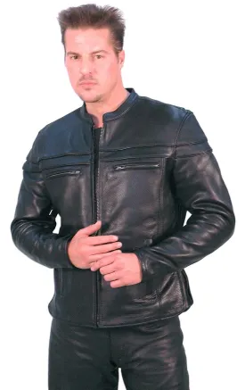 Vented Ultra Premium Leather Motorcycle Jacket - Scooter #M262NZ