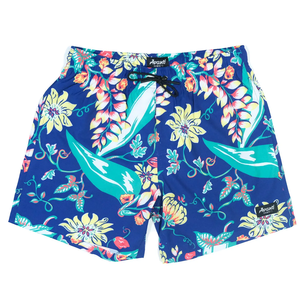 Vintage Floral Swim Trunks - Navy