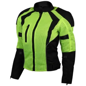 Womens Advanced 3-Season CE Armor Hi-Vis Mesh Motorcycle Jacket