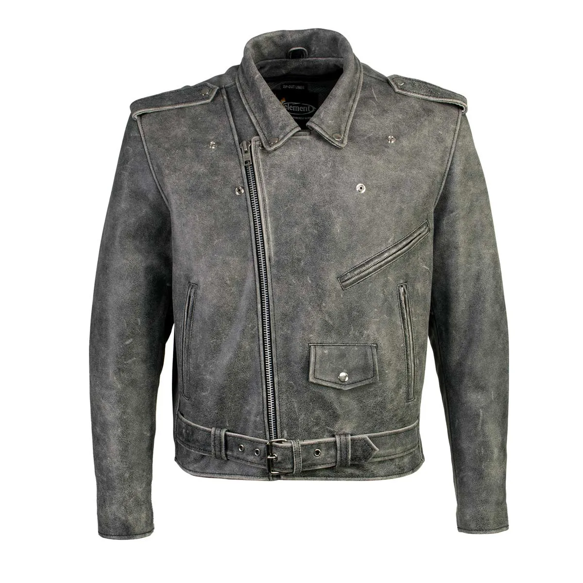 Xelement B7149 Men's 'Sliver' Distressed Gray Classic Motorcycle